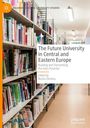 „The Future University in Central and Eastern Europe“ von Rozita Dimova. Bibliothek mit Bücherregal und Neonlichtern.