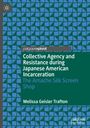 „Collective Agency and Resistance during Japanese American Incarceration“ steht auf geometrischem Muster-Hintergrund.