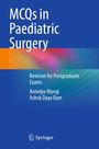 "MCQs in Paediatric Surgery" steht oben links. Autoren sind Anindya Niyogi und Ashok Daya Ram. Rechts ist ein buntes Muster.