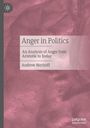 "Anger in Politics: An Analysis of Anger from Aristotle to Today" von Andrew Hertzoff. Rosa strukturierte Oberfläche, Logo.