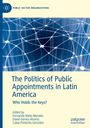 "Public Sector Organizations", "The Politics of Public Appointments in Latin America", Netzwerkmuster auf blauem Hintergrund.