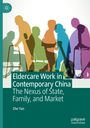 Titel: "Eldercare Work in Contemporary China".
Mehrfarbige Silhouetten von Menschen mit Gehhilfen. Links ein Logoelement.