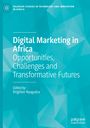 Titel: Digital Marketing in Africa. Untertitel: Opportunities, Challenges and Transformative Futures. Hellblaues geometrisches Muster.