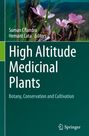 Titel: "High Altitude Medicinal Plants". Herausgeber: Suman Chandra, Hemant Lata. Hintergrund: Rosa Blumen auf Bergwiesen.
