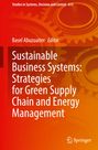 "Sustainable Business Systems: Strategies for Green Supply Chain and Energy Management" vor Zahnrädern auf orangem Hintergrund.