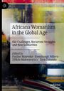 "Africana Womanism in the Global Age." Farbenfrohe abstrakte Kunst. Texte und ein Logo oben links.