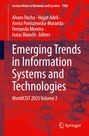 Text: Emerging Trends in Information Systems and Technologies. Hintergrund in Rot mit abstrakten Verbindungen, Springer-Logo.