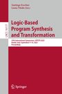 : Logic-Based Program Synthesis and Transformation, Buch