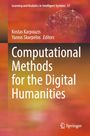 „Computational Methods for the Digital Humanities“, orange-rote Hintergrundgrafik, Gehirn-Illustration rechts.