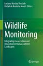 Buchcover mit Titel "Wildlife Monitoring", Untertitel zur Integration von Naturschutz und Innovation, grüner Hintergrund.