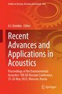 : Recent Advances and Applications in Acoustics, Buch