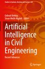 "Artificial Intelligence in Civil Engineering: Recent Advances". Orange Hintergrund mit Zahnrad-Muster, Springer-Logo.