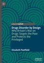 „Drugs Disorder by Design“ von Elizabeth Peatfield. Grün-blaue Spiralmuster als Hintergrund.