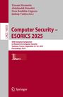 : Computer Security - ESORICS 2025, Buch