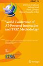 World Conference of AI-Powered Innovation and TRIZ Methodology. ETRIA-Logo, orangene Hintergründe mit Mustern.