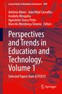 Text: "Perspectives and Trends in Education and Technology. Volume 1." Rotes Cover mit abstrakten Linien. Springer-Logo unten rechts.