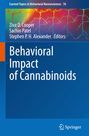 Titel: "Behavioral Impact of Cannabinoids". Herausgebernamen oben. Blauer Hintergrund mit neuronalen Mustern oben.