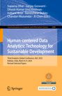 Titel: "Human-centered Data Analytics: Technology for Sustainable Development." Autoren: Suparna Dhar u. a. Konferenzdetails: AGC 2025, Kolkata, März 8–9. Unten Springer-Logo und Konferenz-Logo.
