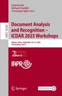 „Document Analysis and Recognition – ICDAR 2025 Workshops“ in rot auf grauem Hintergrund, unten ein weißes Logo auf rot.