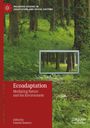 Buchtitel: "Ecoadaptation: Mediating Nature and the Environment". Waldlandschaft mit Bildschirm, darauf derselbe Wald.
