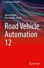 "Road Vehicle Automation 12" steht in großen Buchstaben auf rotem Hintergrund mit bunten Lichtstreifen darüber.