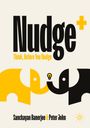 "Nudge+" und "Think, Before You Nudge". Zwei stilisierte Elefanten, gelb und schwarz, mit einer Glühbirne dazwischen.