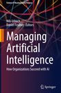 "Managing Artificial Intelligence: How Organizations Succeed with AI" steht auf dunklem Hintergrund mit bunten Linien.