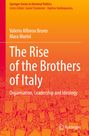 "The Rise of the Brothers of Italy: Organisation, Leadership and Ideology." Orangene Illustration mit protestierenden Menschen.