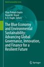 Titel: "The Blue Economy and Environmental Sustainability." Grün-blaue Buchcover-Gestaltung mit Weltkugel-Motiv.