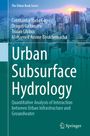 „Urban Subsurface Hydrology“ ist in großen Buchstaben prominent. Stadtbild mit Hochhäusern im Hintergrund bei Sonnenuntergang.
