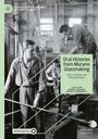Buchtitel "Oral Histories from Murano Glassmaking". Männer bei der Glaskunst in einer Werkstatt.
