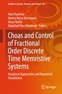 Text: "Chaos and Control of Fractional Order Discrete Time Memristive Systems." Buchcover mit Zahnrädern.