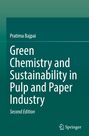 "Green Chemistry and Sustainability in Pulp and Paper Industry, Second Edition" von Pratima Bajpai auf dunkelgrünem Hintergrund.