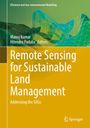 Text: "Remote Sensing for Sustainable Land Management" auf gelben Hintergrund. Drahtgitter-Illustration von Bergen im oberen Bereich.