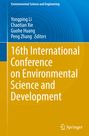 16th International Conference on Environmental Science and Development. Blau-gelbe Buchillustration mit Springer-Logo.