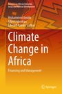 "Climate Change in Africa: Financing and Management" steht groß vor einem orange-gelben Muster. Springer-Logo unten.