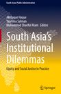Buchtitel: "South Asia’s Institutional Dilemmas". Gelbe und dunkelblaue Farbverläufe, Punkte bilden eine Asienkarte.