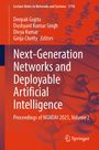 Titel: "Next-Generation Networks and Deployable Artificial Intelligence", rote Molekülstruktur im Hintergrund.