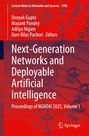 „Next-Generation Networks and Deployable Artificial Intelligence“, rote Hintergrundstruktur aus verbundenen Kugeln, Springer-Logo.