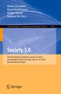 "Society 5.0" Text oben: Herausgebernamen. Konferenzdetails: Ort und Datum. Unten: Springer-Logo. Hintergrund blau-orange.