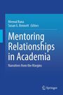 Titel: Mentoring Relationships in Academia. Untertitel: Narratives from the Margins. Blaues und türkisfarbenes Design.