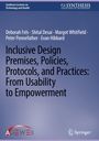 „Inclusive Design: Premises, Policies, Protocols, and Practices: From Usability to Empowerment“ auf blauem Hintergrund.