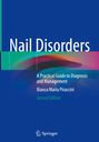 "Nail Disorders" ist in großen weißen Buchstaben auf blauem Hintergrund, darunter ein buntes abstraktes Design.