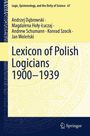 "Lexicon of Polish Logicians 1900–1939" von Andrzej Dąbrowski und anderen. Gelbes Cover mit abstraktem Muster.