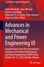 „Advances in Mechanical and Power Engineering III“, Buchcover: Zahnräder und technische Zeichnungen im Hintergrund.