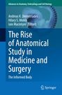 Text: "The Rise of Anatomical Study in Medicine and Surgery. The Informed Body." Wissenschaftlich gestaltet mit Wirbelsäule.
