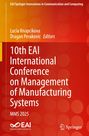 Titel: "10th EAI International Conference on Management of Manufacturing Systems MMS 2025", Herausgeber: Lucia Knapcikova, Dragan Perakovic. Hintergrund: Rote Farbverläufe mit EAI- und Springer-Logos.