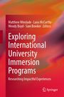 „Exploring International University Immersion Programs“ von Winslade, McCarthy, Boyd, Bowker. Hintergrund rot-orange mit Verlag-Logo.