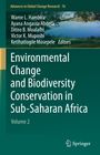 Text: "Environmental Change and Biodiversity Conservation in Sub-Saharan Africa". Oben ein Naturfoto eines Sees.