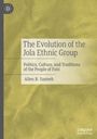 Titel: "The Evolution of the Jola Ethnic Group". Beige Hintergrund, links ein modernes, abstraktes Logo.